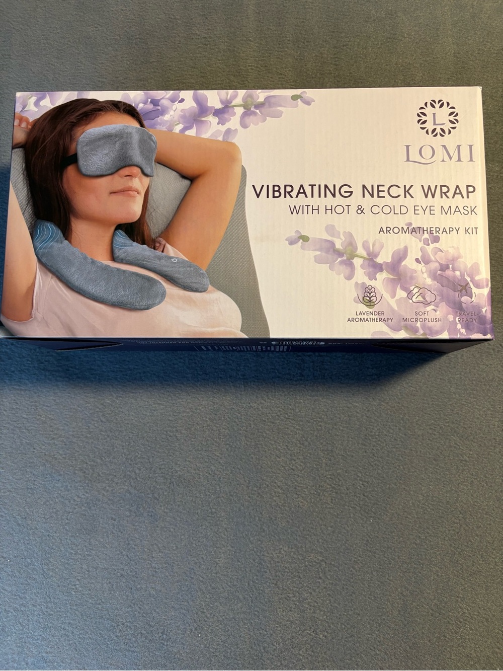 Vibrating Neck Wrap & Hot/Cold Eye Mask - Light Blue